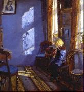 Anna Ancher Sunlight in the blue room oil on canvas